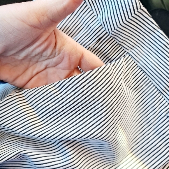 Talbots Hampshire Ankle Pants Womens Size 16P White Grey Striped Cotton Stretch - Picture 6 of 11